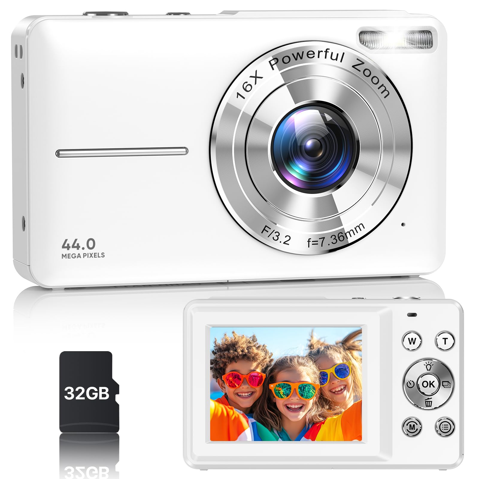Digital Camera, Latest FHD 1080P Digital Camera for Teens with SD Card Anti Shak