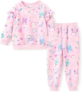 Disney Frozen Baby Girls Long Sleeve Shirt and Pocket Pants Set Autumn Casual Daily Wear