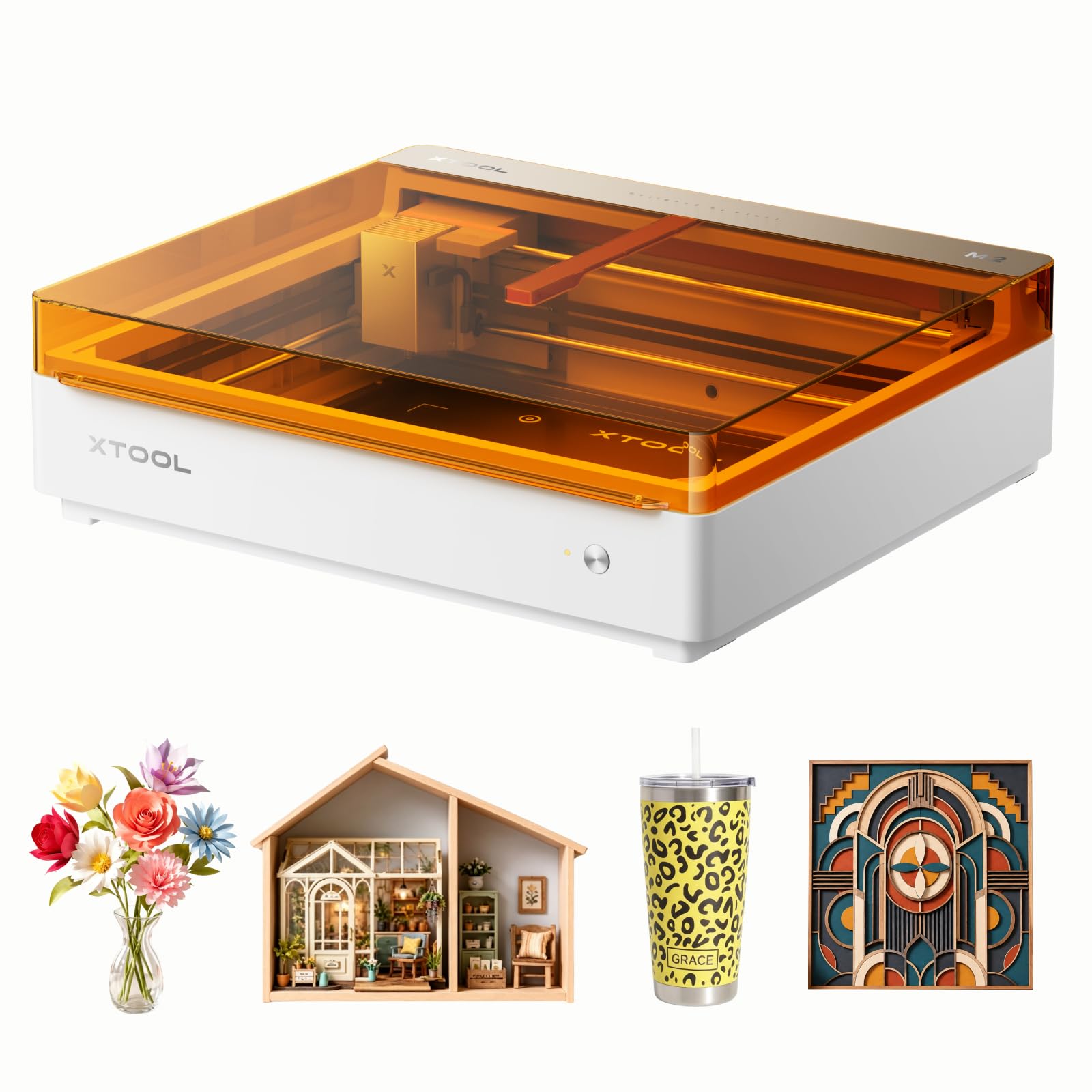 xTool M2 10W Laser Engraver, Built-in Dual Cameras, Class 1 Enclosed Safe Laser 