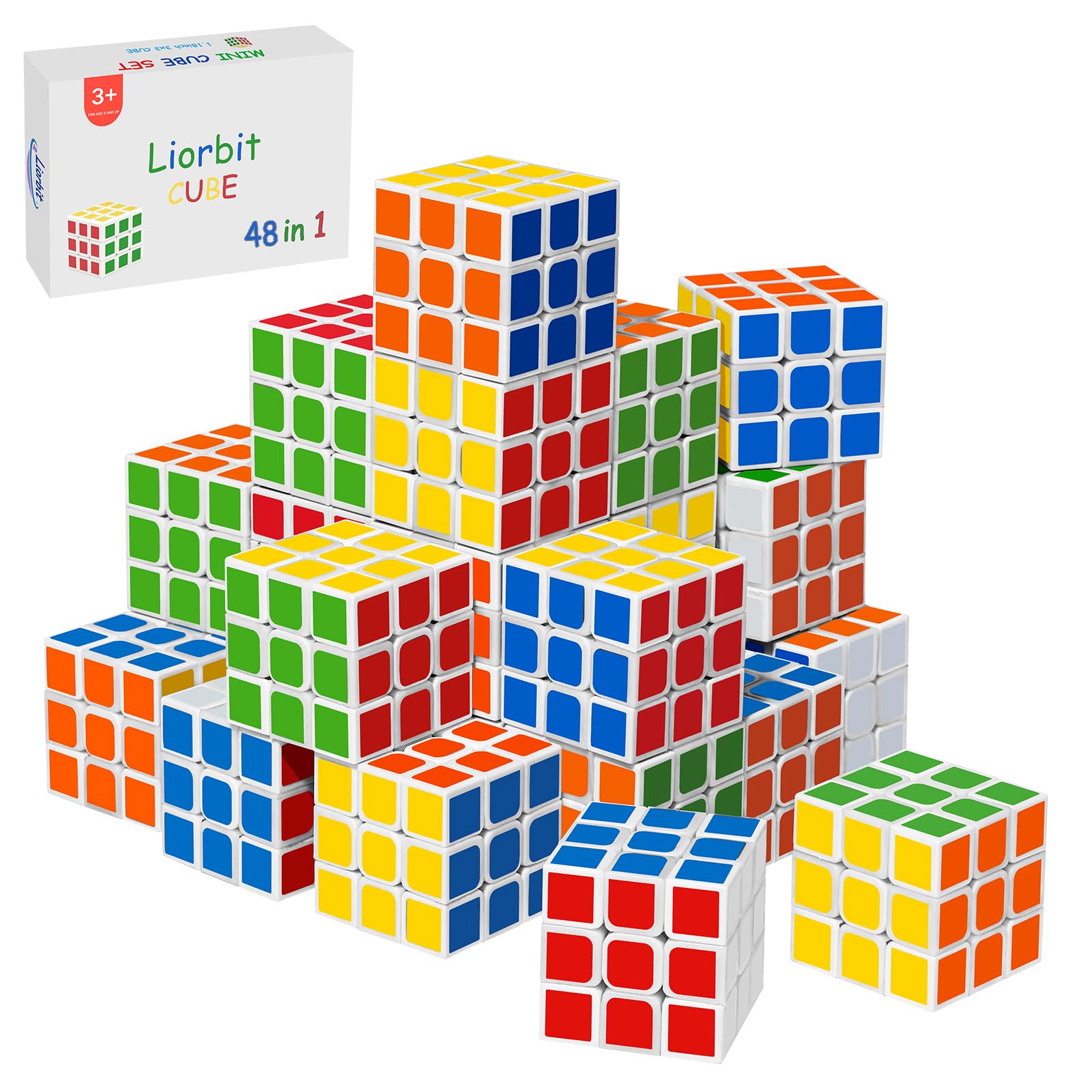24 Pack Mini Puzzle Cubes Party Favors for Kids, 3x3 Mini Magic Cube | 1.18inch 