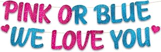 Gender Reveal Party Baby Shower Decorations - "Pink or Blue" Banner - Pregnancy Announcement