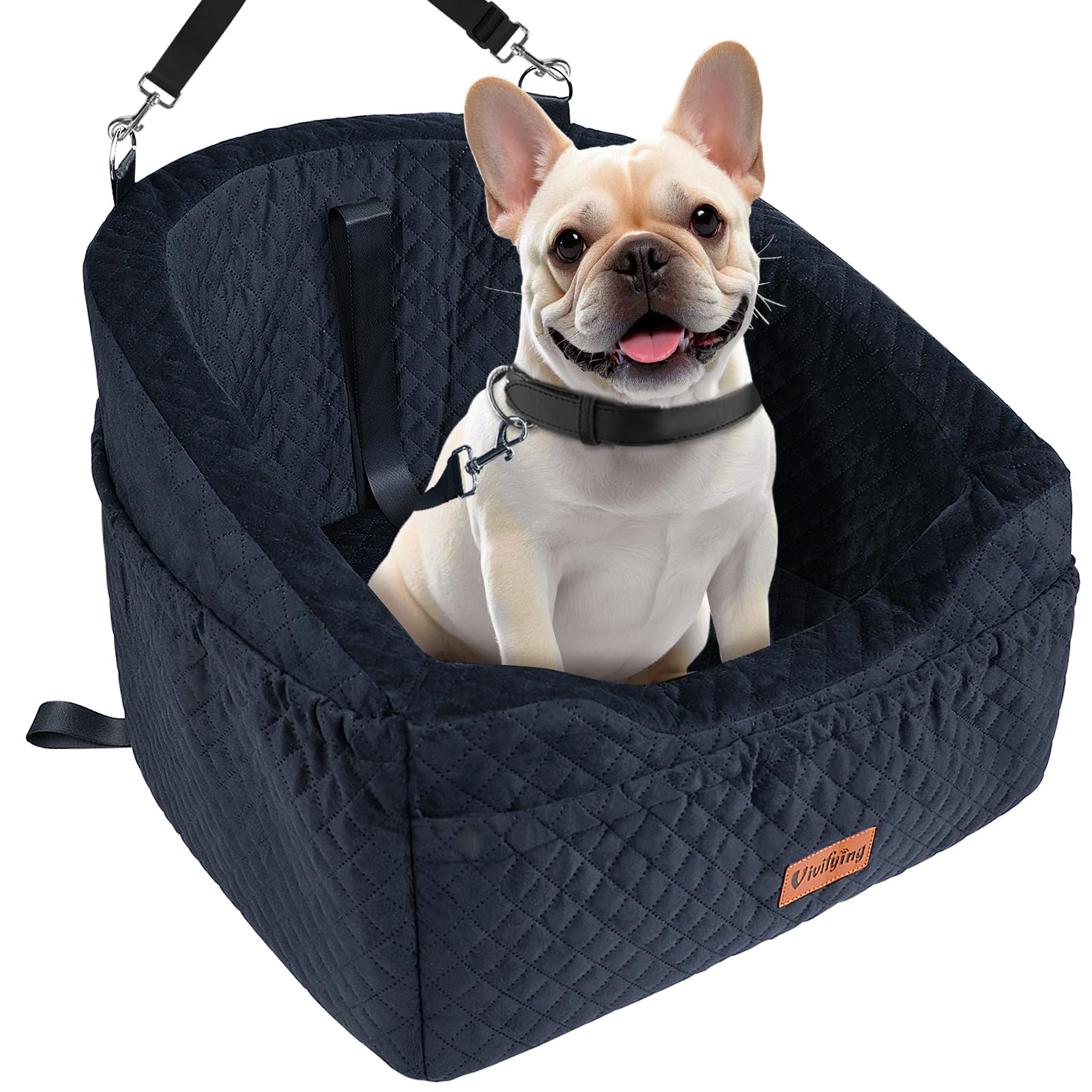 Vivifying Dog Car Seat, Memory Foam Dog Booster Seat for Small Up to 10KG | Deta