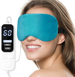 Ezona Heated Eye Mask, Warm Eye Compress Mask for Dry Eyes, Blue