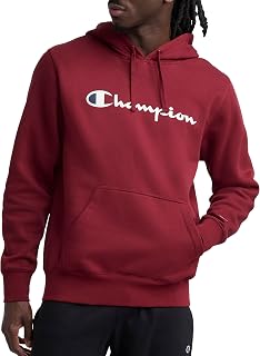 Champion Men's Pullover Graphic Fleece Hoodie, Standard Fit, Midweight Fleece, Classic Script Logo