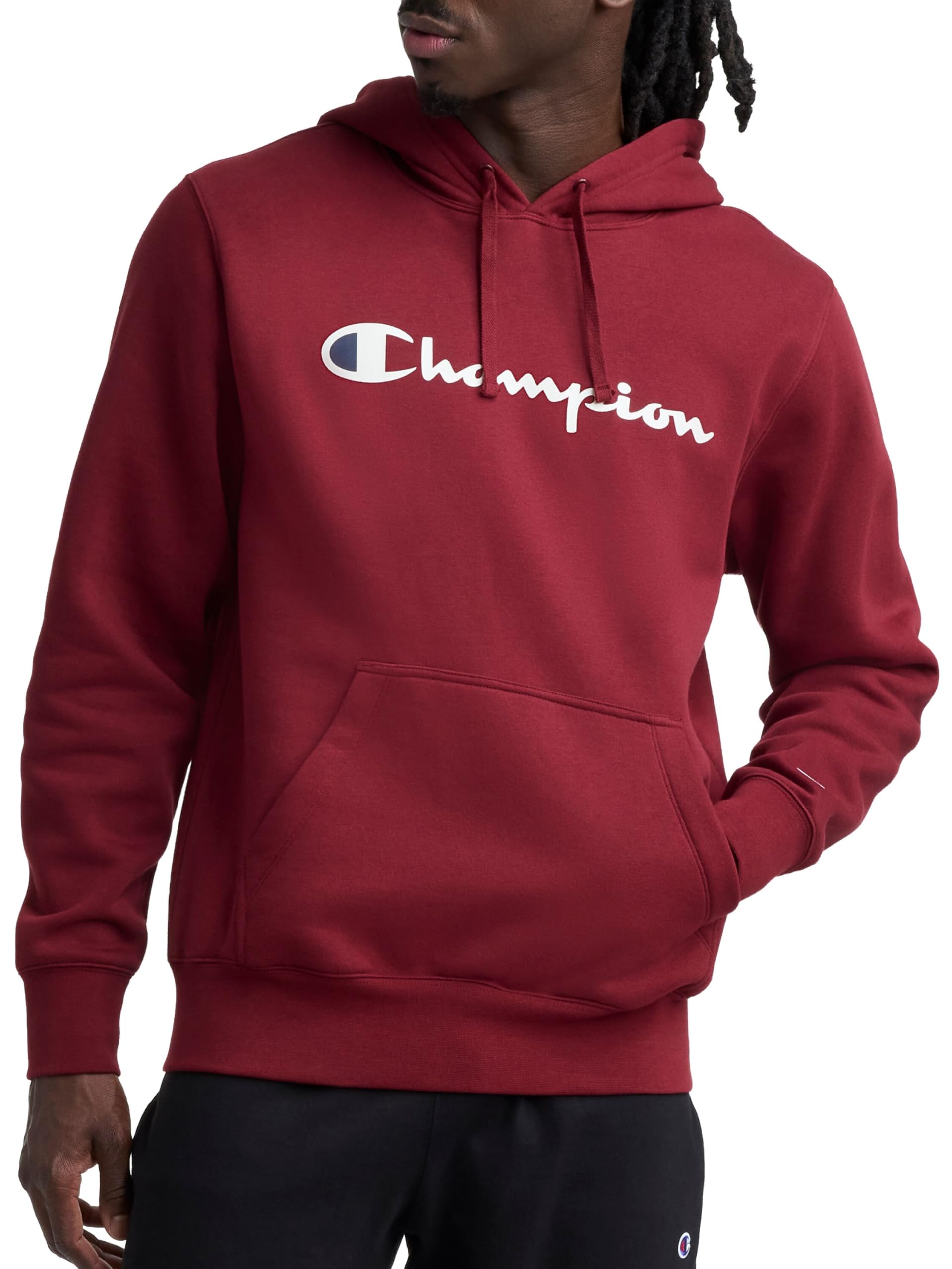Champion Men's Pullover Graphic Fleece Hoodie, Standard Fit, Midweight Fleece, C