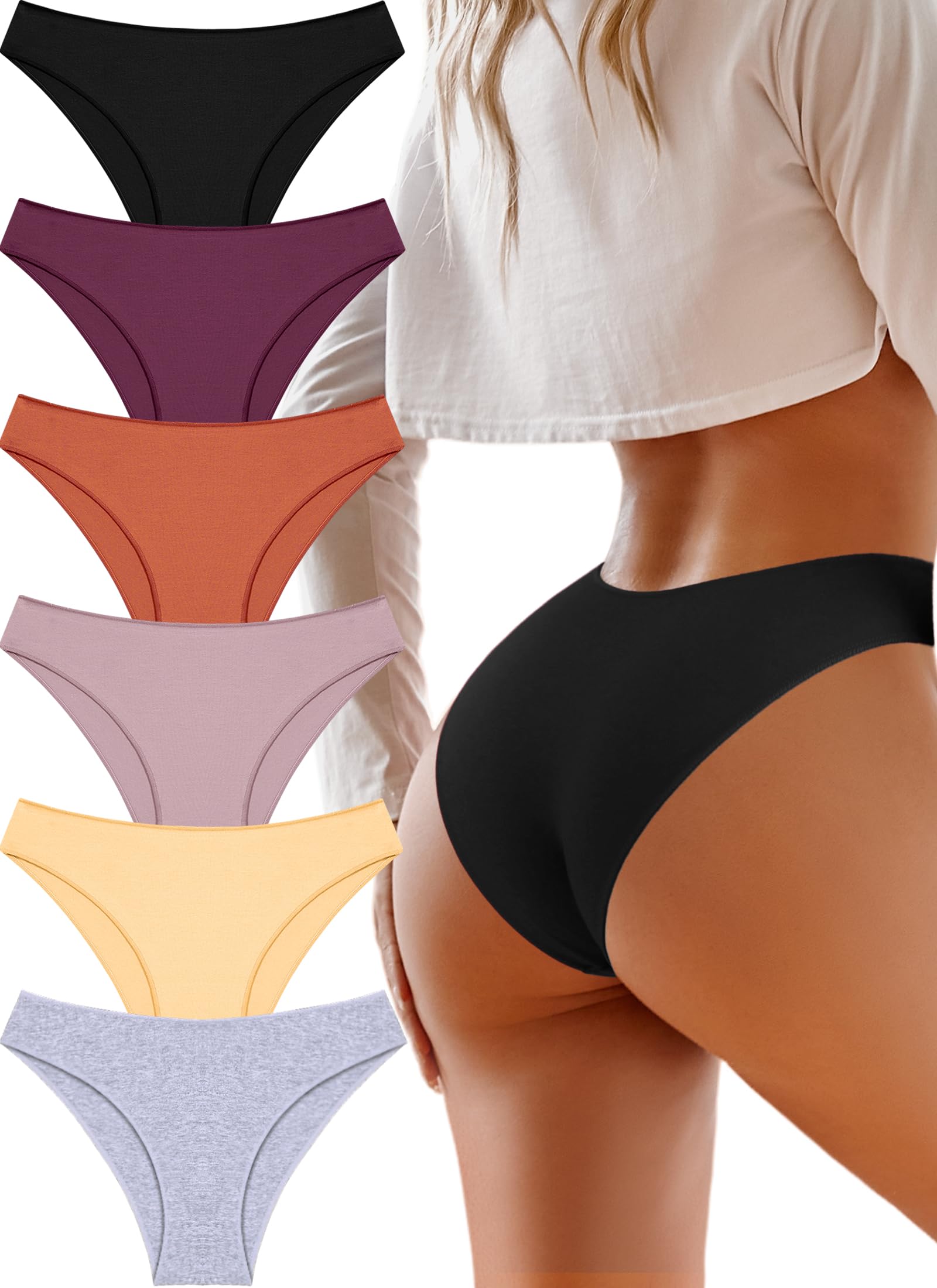 Cotton Underwear Womens Sexy Cheeky Bikini Panties Lingerie Outfits 6 pack
