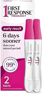 First Response Early Result Pregnancy Tests, 2 Count | Early Detection Pregnancy Tests, Results in 3 Minutes, 6 Days Sooner Pregnancy Test (1), Over 99% Accurate (3)
