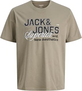 JACK & JONES Jjelogo Tee SS O-Neck 2 Neck Ss26 Sn Jjelogo SS Ss26 Sn Men's 2-Neck Round Neck T-Shirt (Pack of 1)