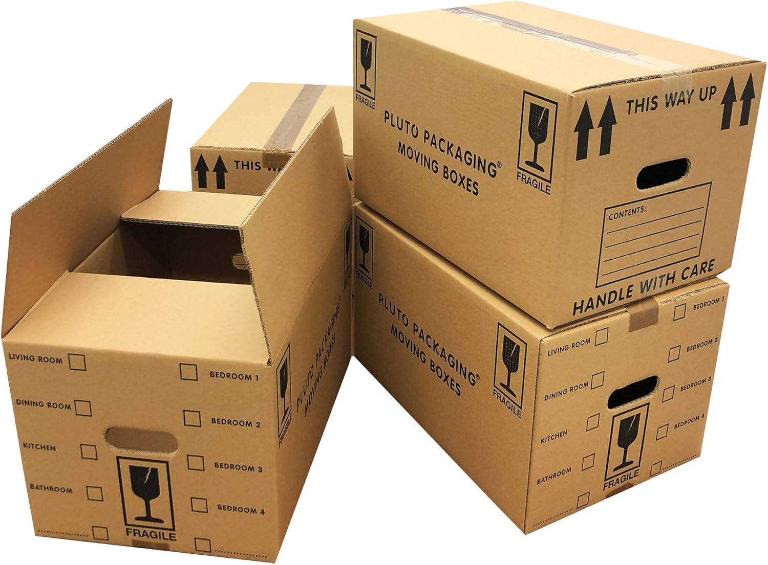 10 Quality Strong 47cm x 31.5cm x 25cm 44L Packing Moving Cardboard Boxes | Prin