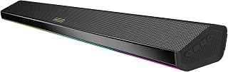 Monster Sound Bar for Smart TV, 72W Soundbar, 2.0CH TV Speakers with Dual Bass Diaphragm, 6 RGB Lights, Bluetooth 6.0, AUX/Coaxial/USB/TF Inputs, Home Theater Sound System for TV/PC/Gaming/Projector