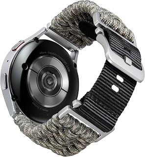 BINLUN Bracelet Montre en Nylon Paracorde Tressé 18mm 20mm 22mm Tissu Sport Bracelets Remplacement pour Montres Connectées Compatible avec Samsung Galaxy/Idéal pour Garmin/Convient pour Huawei