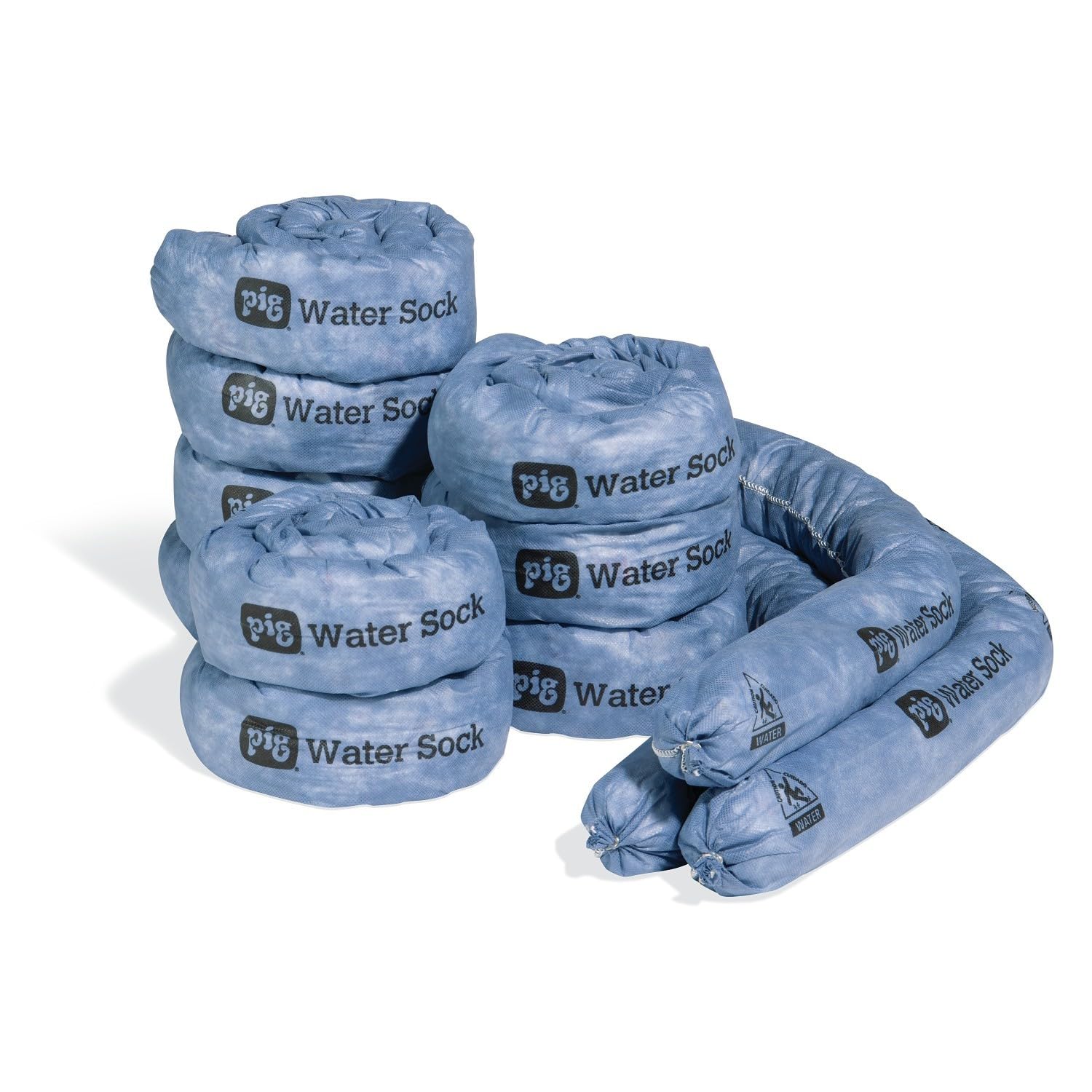 PIG Super Absorbent Sock for Water | 12 Pack | Ext. Dia. 3" W x 4' L | Absorbs U