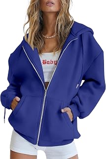 PRETTYGARDEN Women's Fall Zip Up Hoodies Sweatshirts