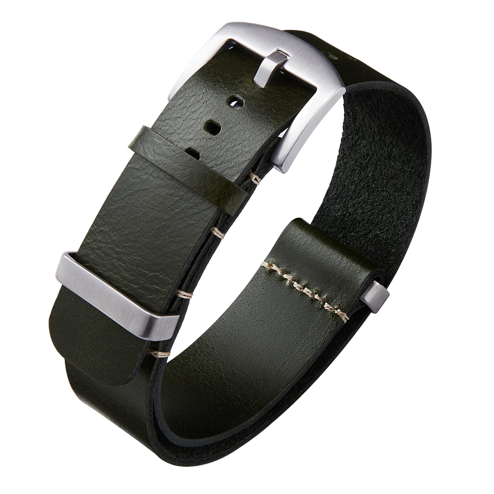 BINLUN Leather Watch Straps Crazy Horse Oiled Leather Watch Bands 18mm 19mm 20mm