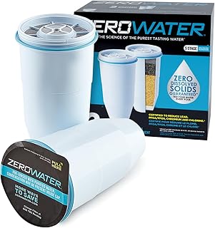 ZeroWater Official Replacement Water Filter Removes PFOA/PFOS 2-Pack​ | IAPMO certified: Lead, chromium, mercury & PFOA/PFOS; 5-stage advanced filtration replacement filter for ZeroWater pitchers​