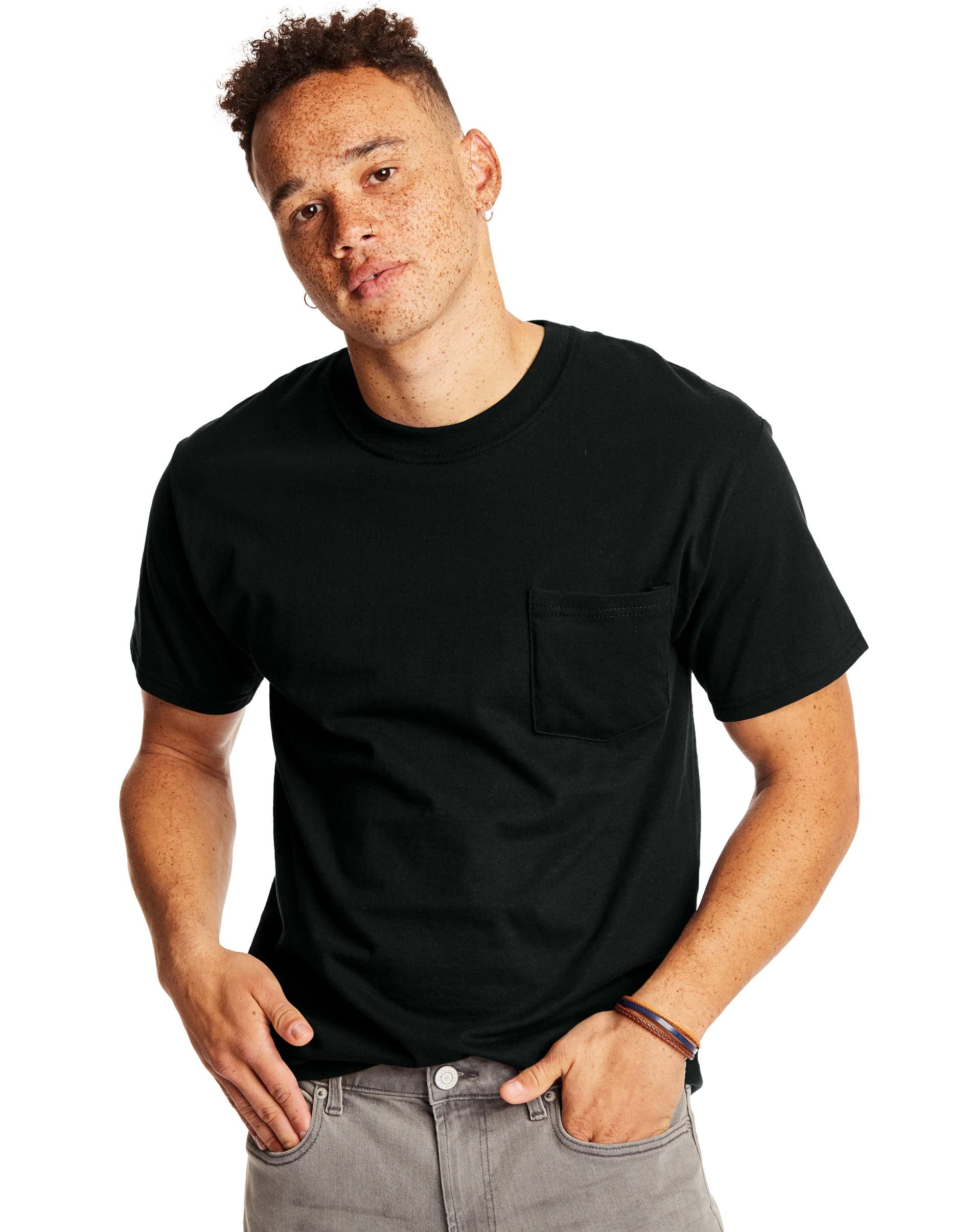 Hanes Men's T-Shirt, Opaque (Pack of 2)
