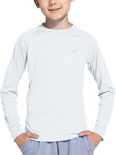 Willit UPF 50+ Sun Protection Long Sleeve Shirt Kids Rash Protection Youth Swimming T-Shirt SPF Fishing Quick Dry