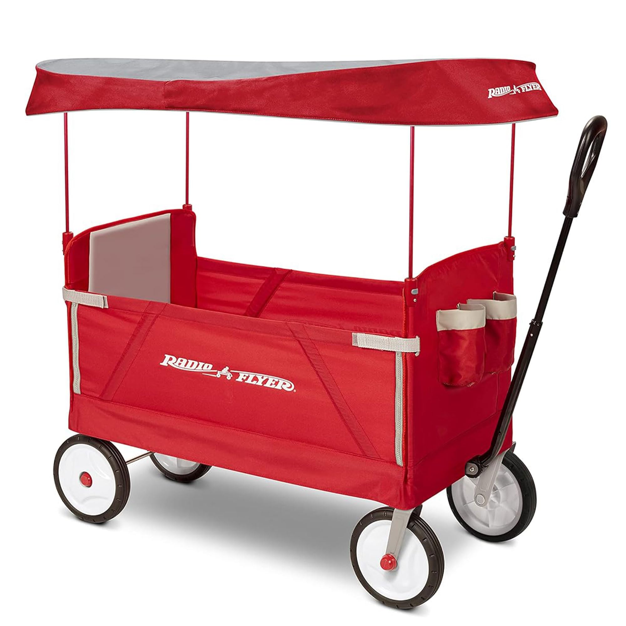 Radio Flyer 3-in-1 EZ Fold Wagon with Canopy, for Kids 1.5+, UV Shade | One-Hand
