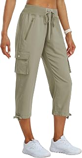 MoFiz Women's Cargo Pants Loose Fit Casual Hiking Lightweight Quick Dry Travel Summer Pants for Women