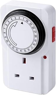 Status IONOS 24 Hour Plug-in Timer Switch, Mechanical Option B, White | 24 Hour Segment Timer, UK Plug, ION24HT10