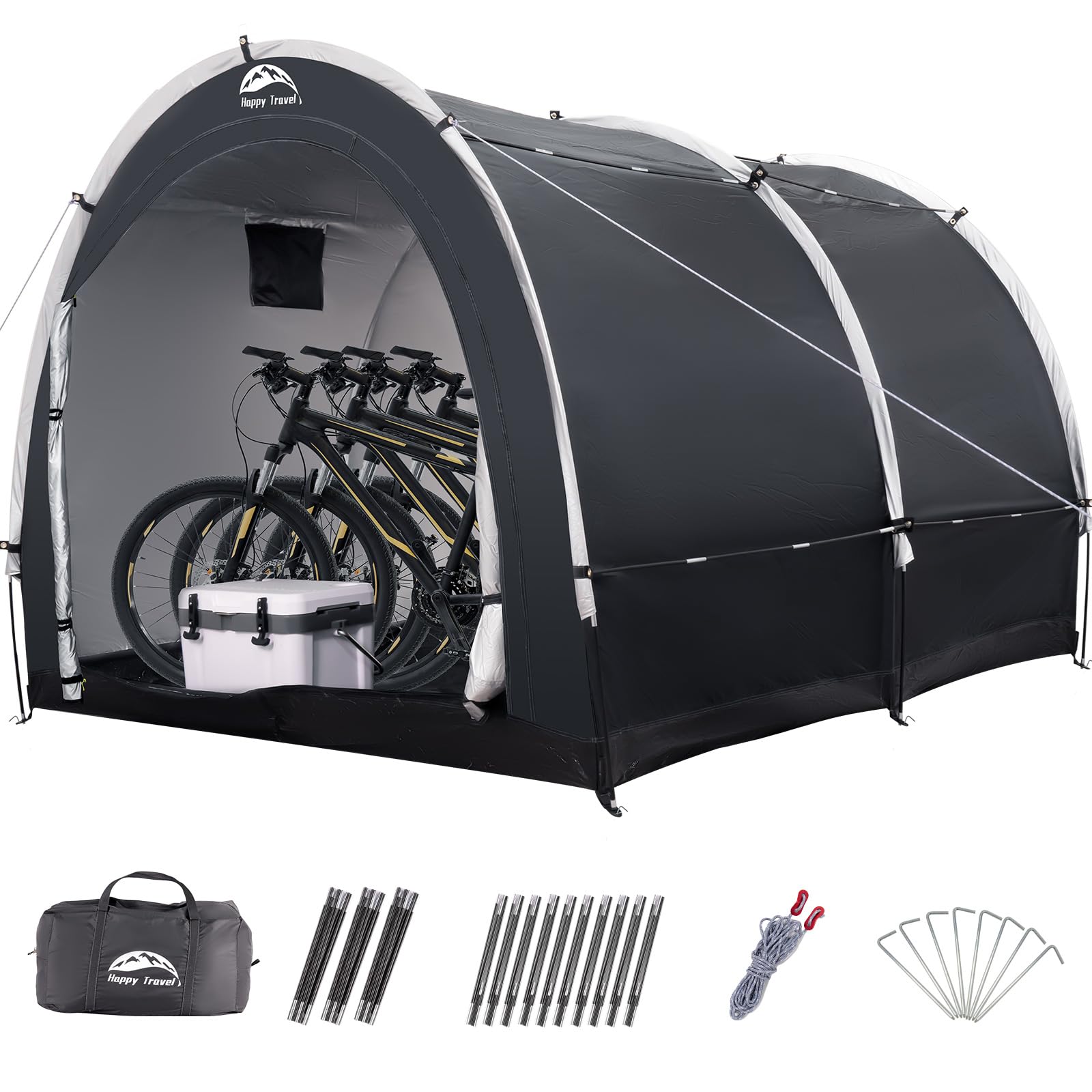 Happy Travel Outdoor Waterproof Bike Storage Tent Shed for 2/3/4/6/8 Bikes | Bic