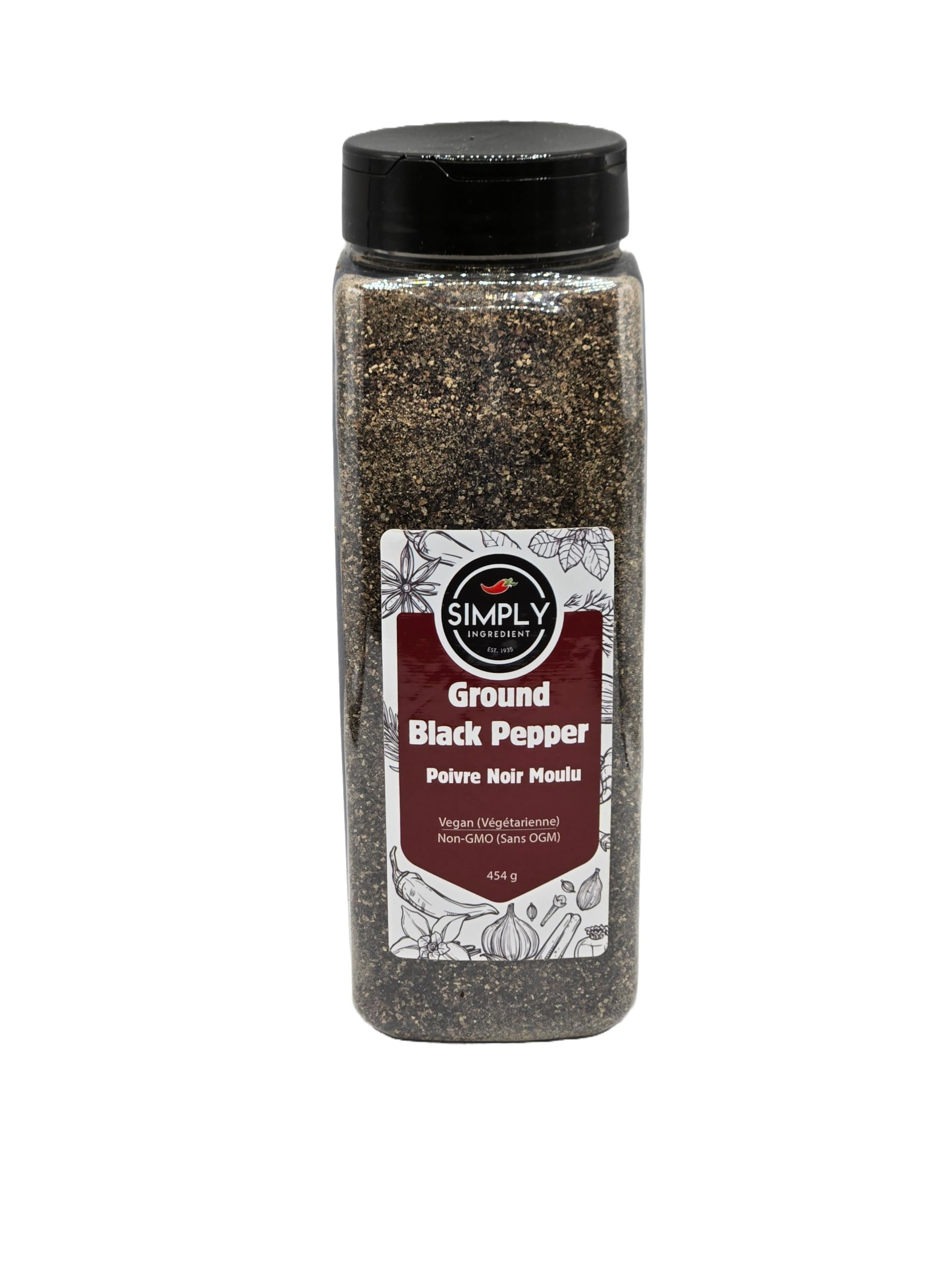 Simply Ingredient Gourmet Ground Black Pepper, 454 gram (1 lb.), Bulk Black Pepp