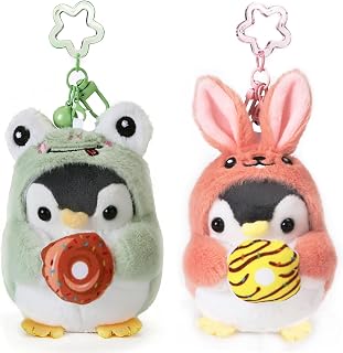 Plush Keychain Donut Keychain Creative Cute Lovely Penguin Pendant Keychain Cute Stuff