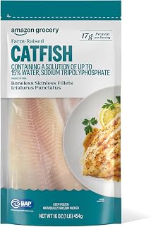 Amazon Grocery, Farm-Raised Catfish, Boneless Skinless Fillets, 16 Oz, Frozen