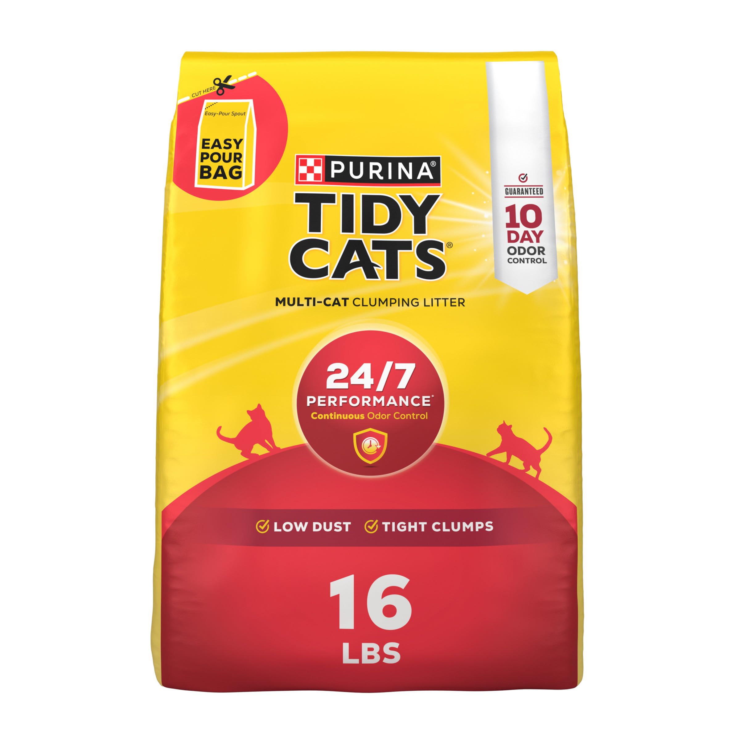 Purina Tidy Cats 24/7 Performance Clumping Cat Litter, 16 lb Bag | Clean Linen s