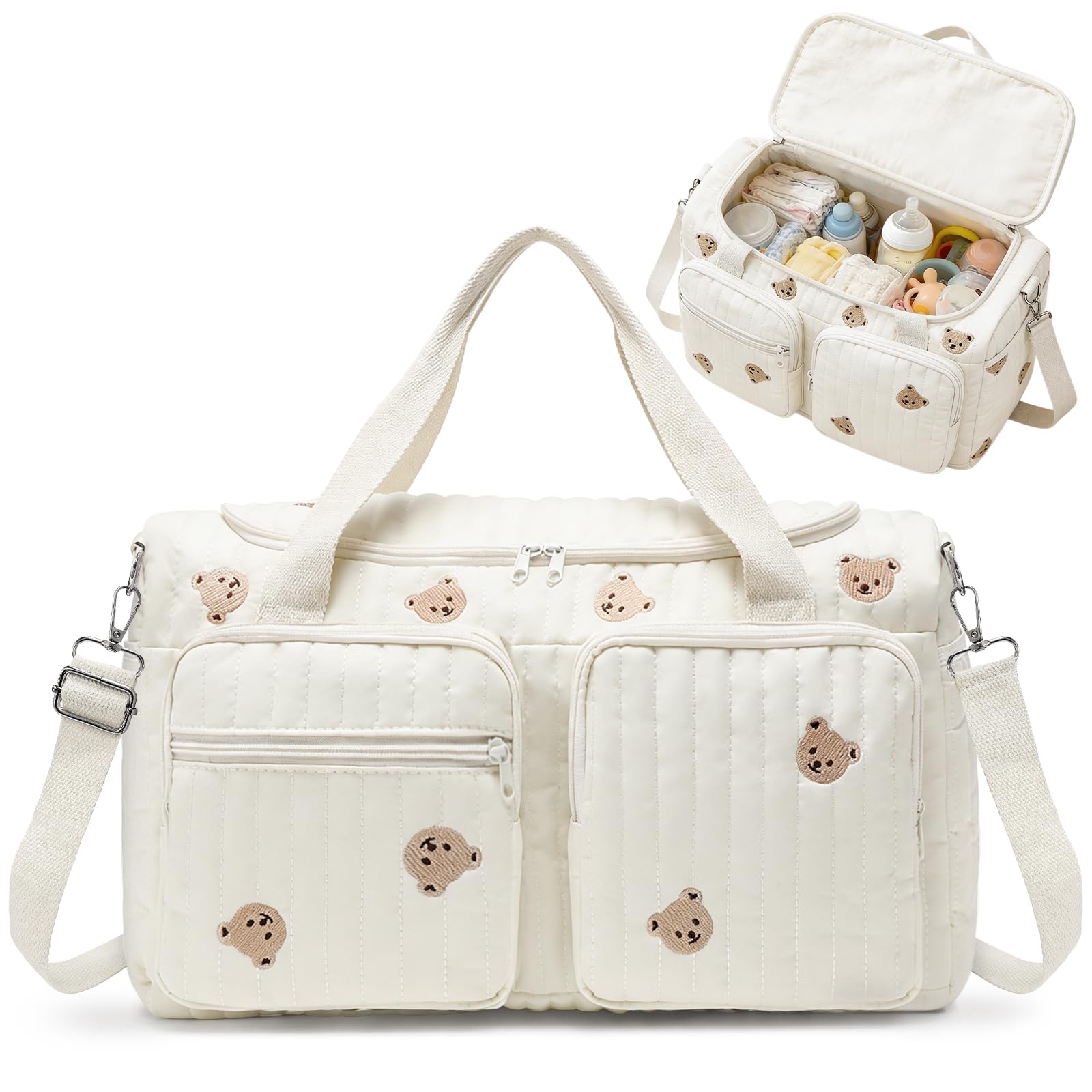 Aucuu Large Baby Changing Bag, Hospital Maternity Bag, Large Capacity Cotton Dia