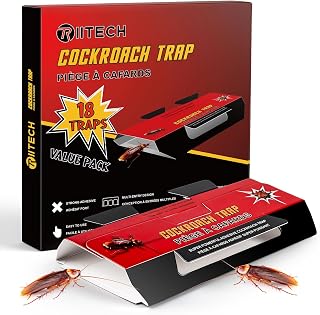 Cockroach Traps for Indoor, 18 Pack Sticky Roach Traps, Cockroach Bait for Home, Garage and Shed