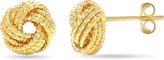 Charmsy 925 Sterling Silver Love-Knot Earring Stud Jewelry Italian Design Lightweight Twisted Love Knot Stud Earrings for Women | Celtic Knot Stud Earrings