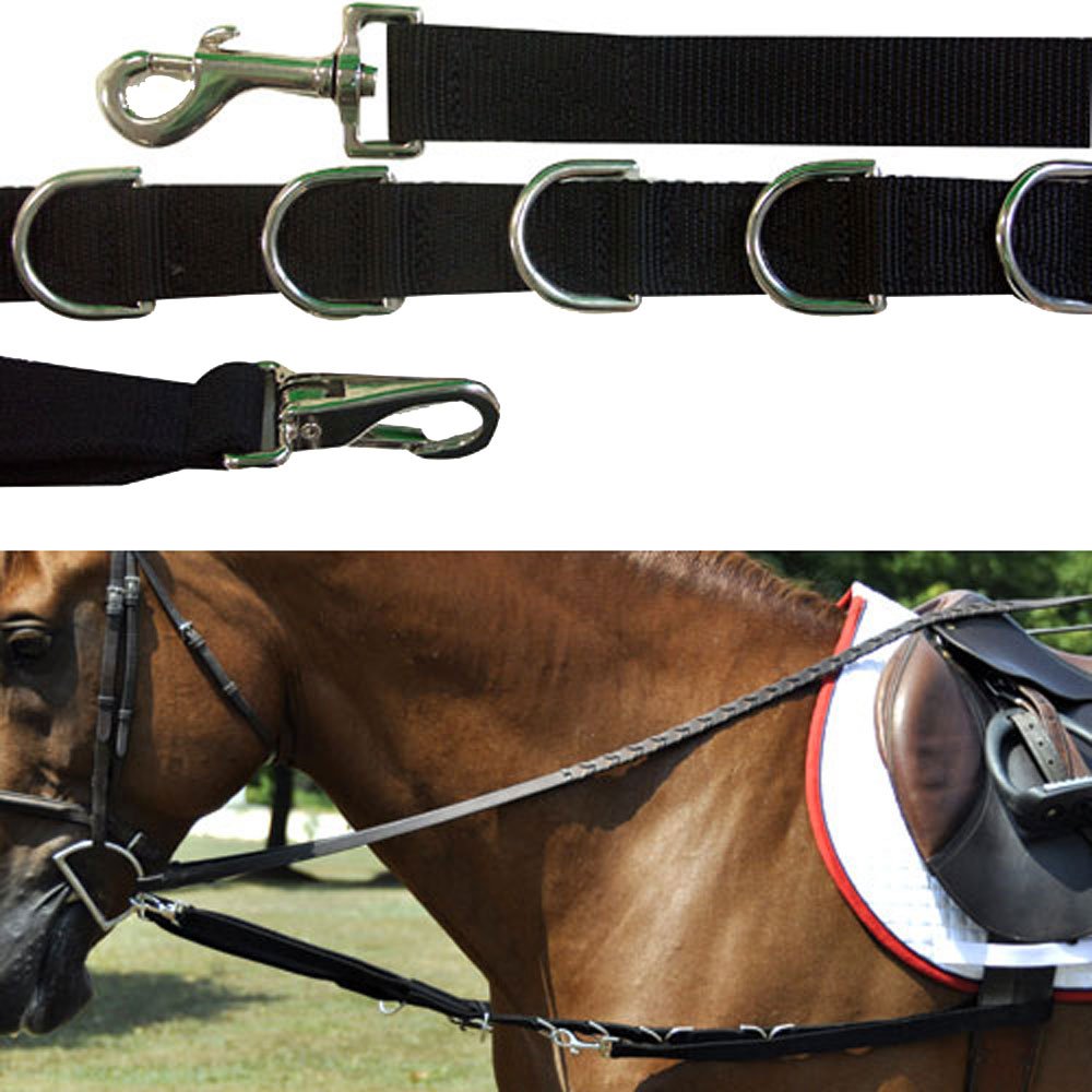 Intrepid International Horse Rein - Side Rein with Elastic and Stainless Steel D