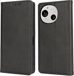【Hamany】 対応 AQUOS R10 ケース 手帳型 アクオスr10ケース カード収納 SH-51F ケース -紳士黒