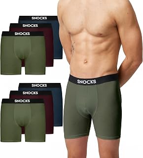 Snocks Lange Boxershorts Herren aus Bio-Baumwolle, 6er Pack