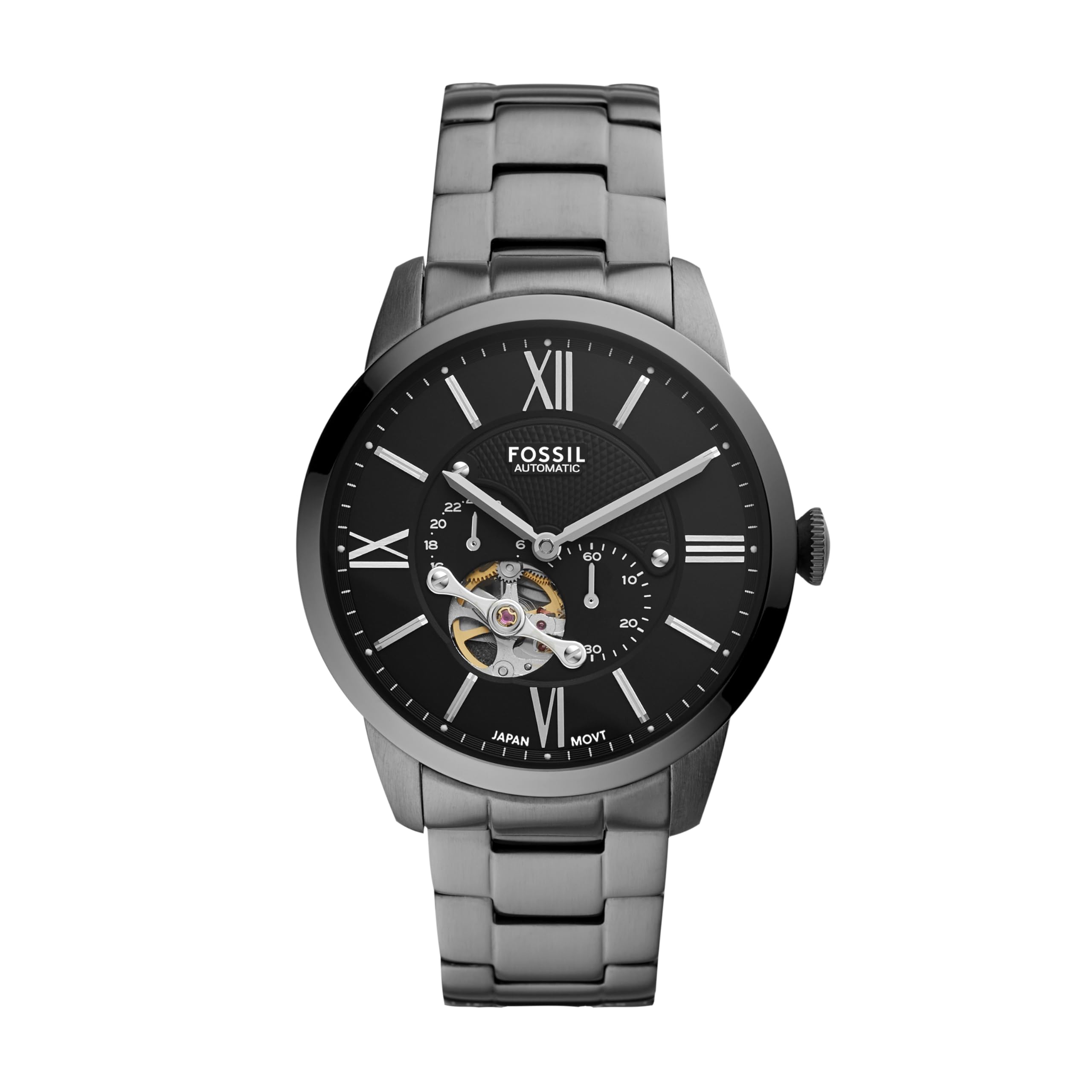 Fossil Men's Townsman Automatic Stainless Steel and Leather Three-Hand Skeleton 