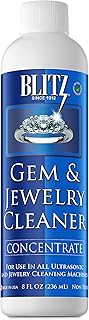 Blitz Gem & Jewelry Cleaner Concentrate Refill for Ultrasonic Machines 8 oz | Liquid Concentrate for Gold, Silver, & Platinum Jewelry Cleans Non-Porous.