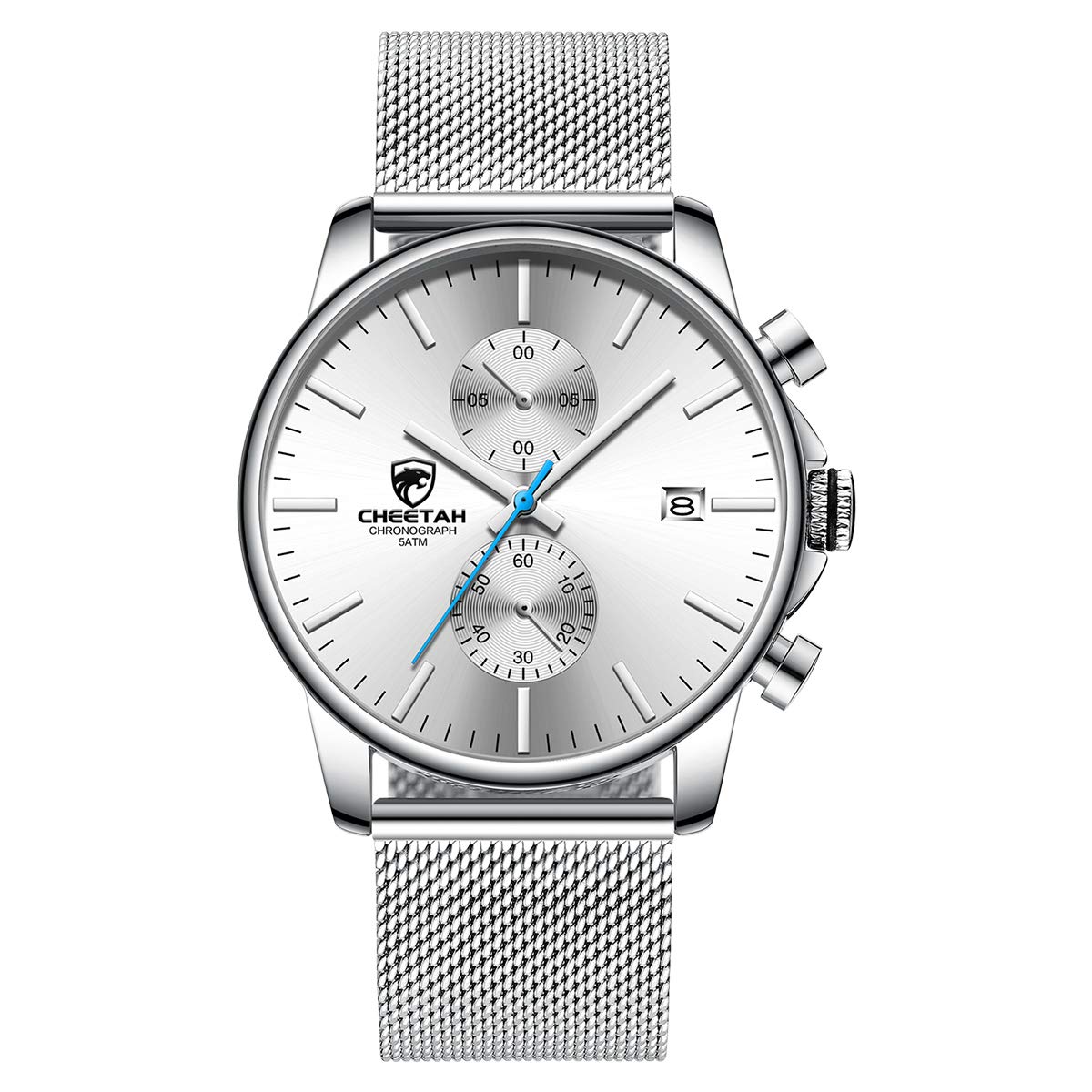 GOLDEN HOUR Men’s Watch Fashion Sleek Minimalist Quartz Analog Mesh Stainless St