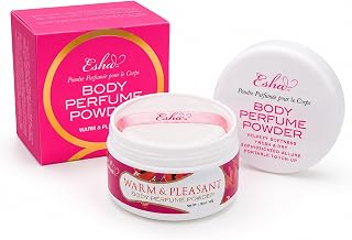 Esha Body Perfume Powder - Fragrance Body Dusting Powder for Women - Long Lasting Silky Lightweight Formula - Helps Absorb Moisture &amp; Oil (Warm &amp; Pleasant)
