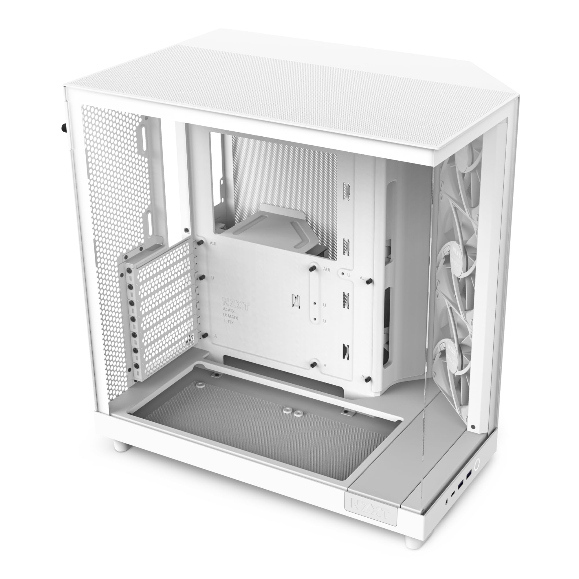 NZXT H6 Flow - Compact Dual-Chamber ATX PC Case - White | Compact dual-chamber A