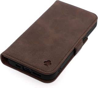 Porter Riley - Leather Case Compatible with iPhone 17.Premium Genuine Leather Wallet Case with Card Slots and Horizontal Stand.(Chocolate Brown, iPhone Duo 2026)