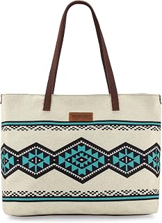 Wrangler Tote Bag for Women Canvas Shoulder Handbag Aztec Purse