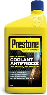 Prestone PAFR0035B Coolant Antifreeze for All Vehicles, 10 Year 300,000 Miles Corrosion Protection, Ready to Use, 1 Litre