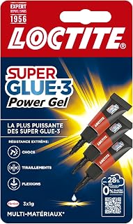 Loctite Super Glue-3 Power Gel Mini Dose, Strong Gel, Tube of 3 x 1 g | Rubber Gel Glue, Water Resistant, Shock Resistant, Vibration Resistant, Set in Seconds, Multi-Material Transparent Glue