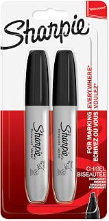 Sharpie Permanent Markers | Chisel Tip | Black | 2 Count