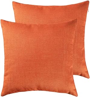 RainRoad Orange Decorative Throw Pillow Cover Set of 2,18x18Inch