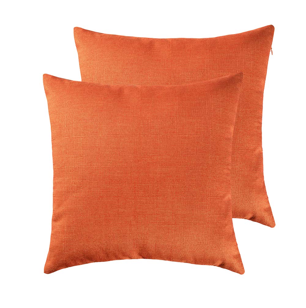 RainRoad Orange Decorative Throw Pillow Cover Set of 2,18x18Inch