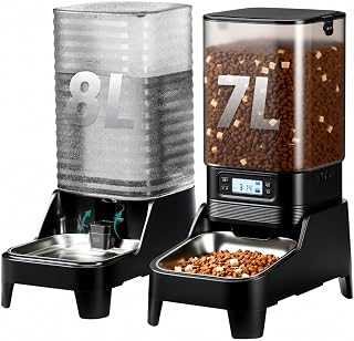 Marchul 15L Automatic Cat Feeder and Water Dispenser, Programmable Feeder