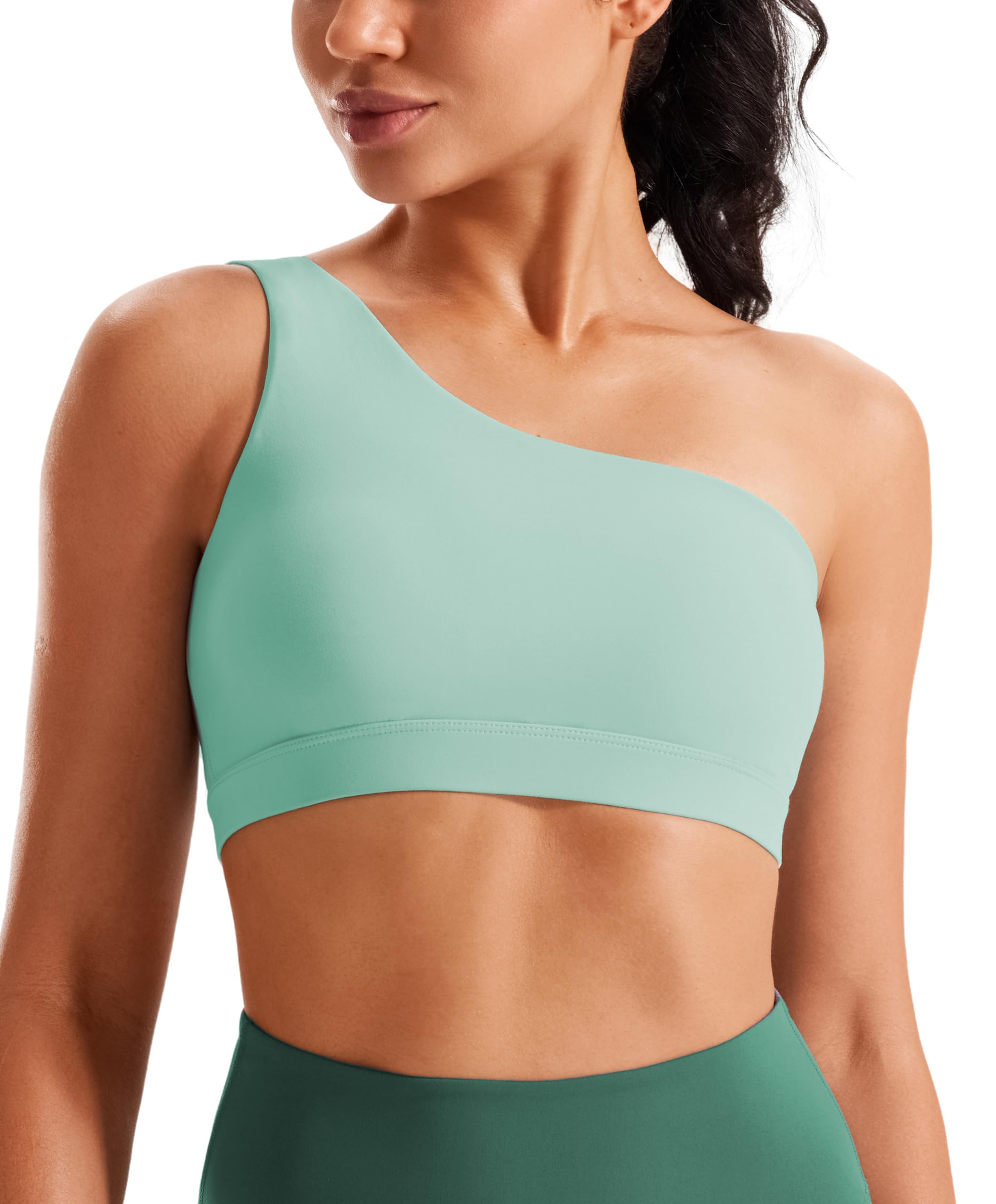 One Shoulder Sports Bras Low Impact Asymmetrical Padded Yoga Right Shoulder Stra