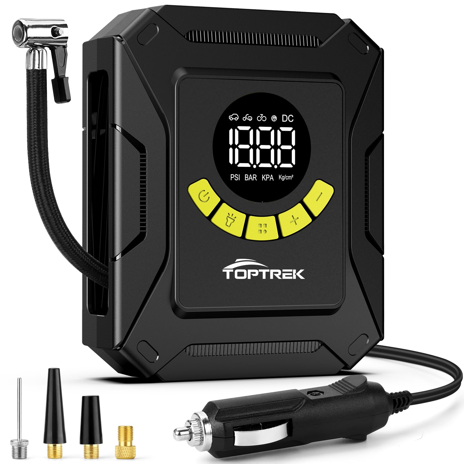 toptrek Car Tyre Inflator 12V DC 150 PSI Wired Portable Auto ShutOff | Air Compr
